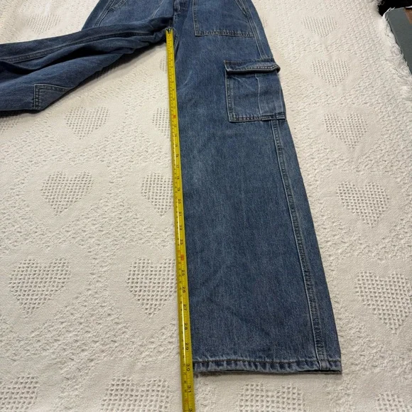 Fashion Nova Wide Leg Cargo Denim Jeans (3) - Picture 7 of 8